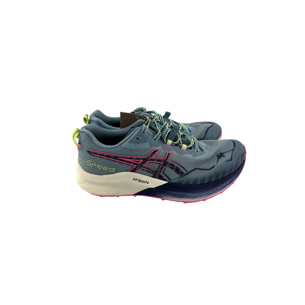 Asics Fujispeed 2 Trail Sneakers Gris Blue Pink 1012B515-400 Women's Size 8